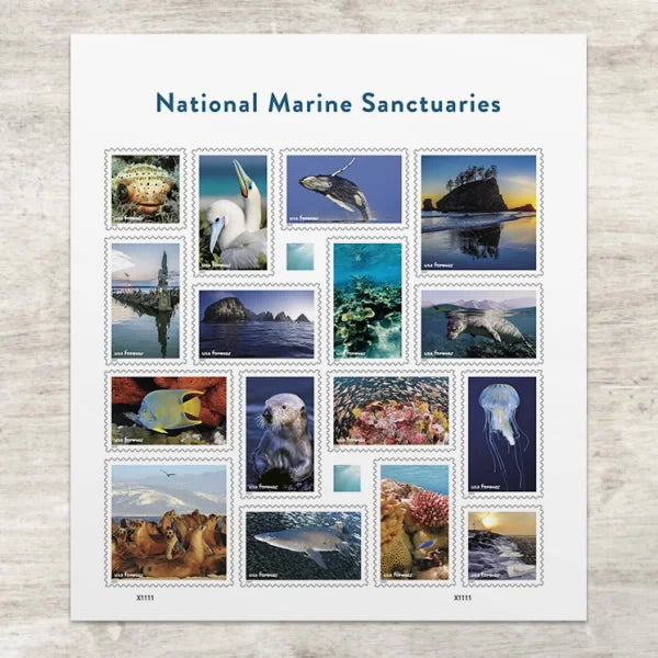 Forever Stamps 2022 National Marine Sanctuaries – Ocean Conservation, First-Class Postage