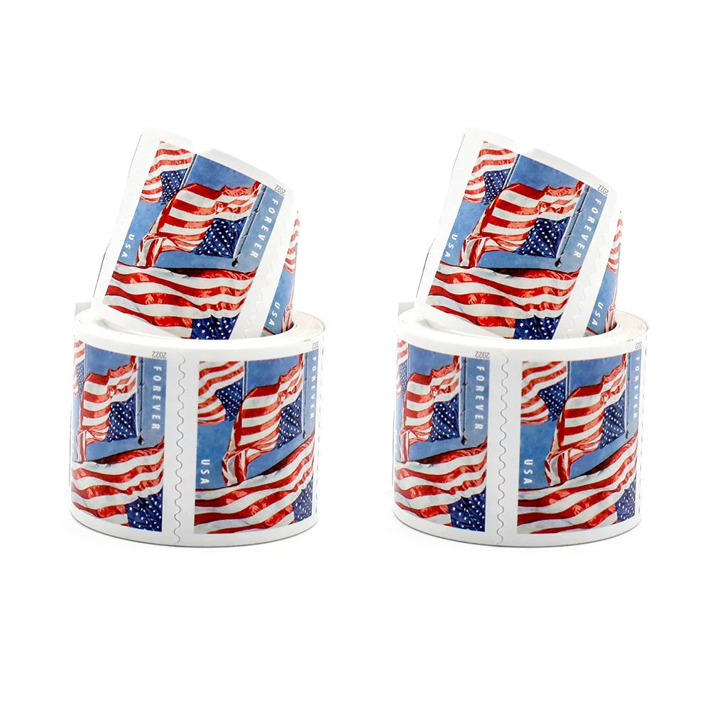 Flag Forever Stamps – 10 Rolls Coil (Self-Adhesive) – 1000 Stamps