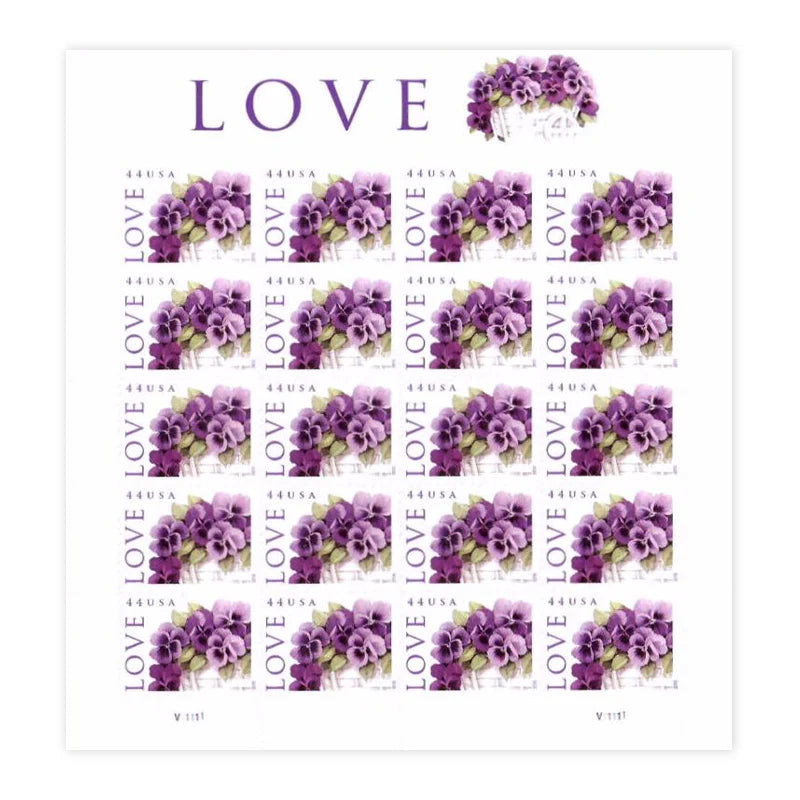First Class Stamps 2010 Love Purple Pansy – Love & Celebration, 44¢ Postage