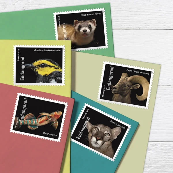 Forever Stamps 2023 Endangered Species – Wildlife Conservation, First-Class Postage
