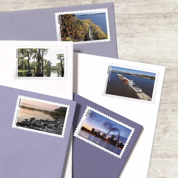 Forever Stamps 2022 Mighty Mississippi – Scenic Waterways, First-Class Postage