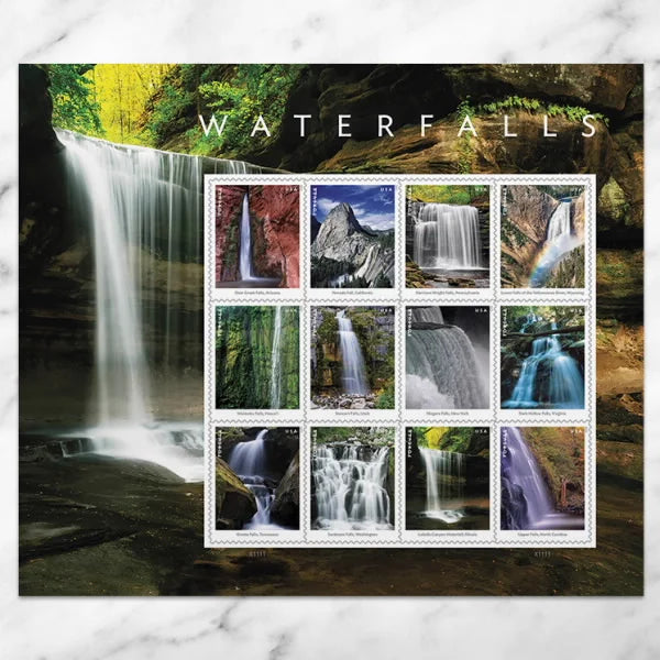 Forever Stamps 2019 Waterfalls – Scenic Nature Series, First-Class Postage