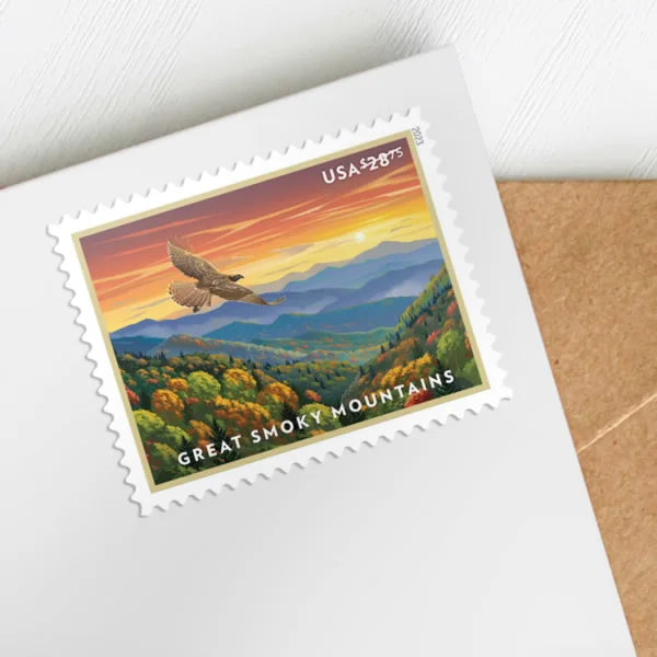 2023 $28.75 Great Smoky Mountains Scenic Landscape, Priority Mail Express Rate