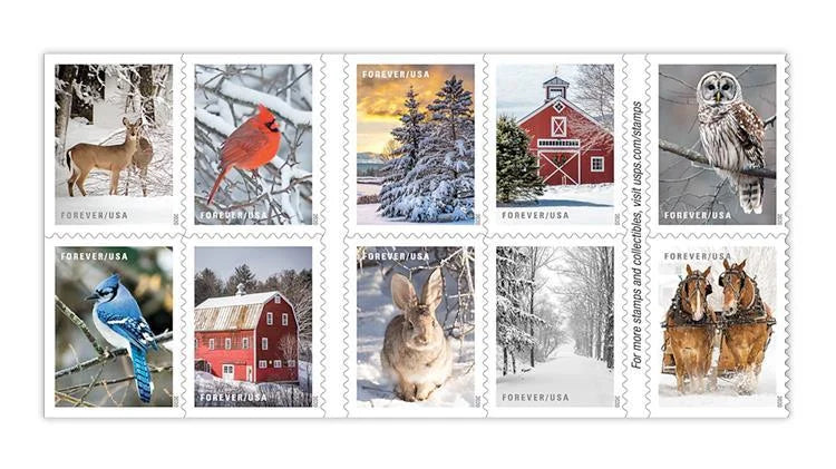Forever Stamps 2020 Winter Scenes – Seasonal Celebration, First-Class Postage