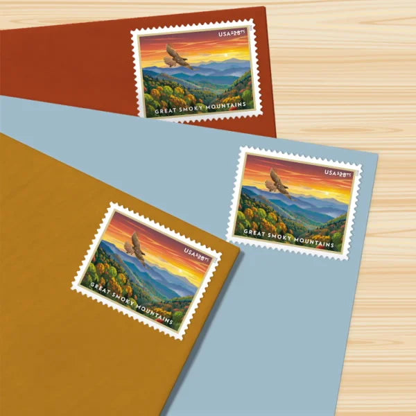 2023 $28.75 Great Smoky Mountains Scenic Landscape, Priority Mail Express Rate