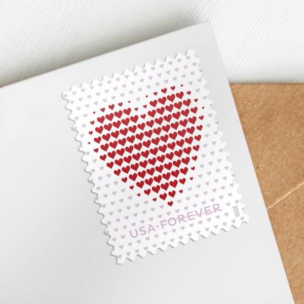 Forever Stamps 2020 Made of Hearts – Love Message, First-Class Postage