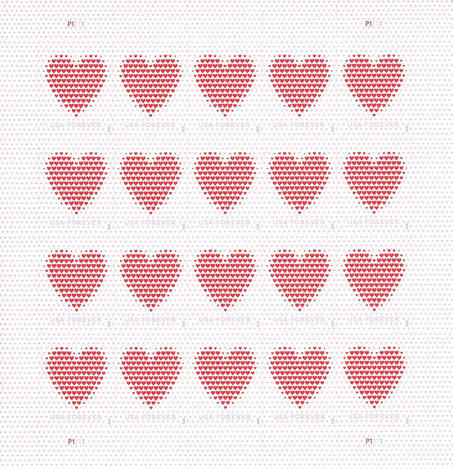 Forever Stamps 2020 Made of Hearts – Love Message, First-Class Postage