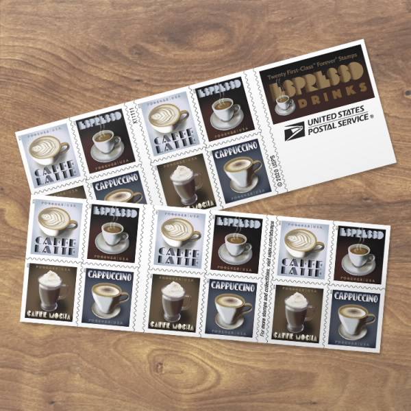 Forever Stamps 2021 Espresso Drinks – Coffee Set, First-Class Postage