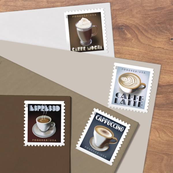 Forever Stamps 2021 Espresso Drinks – Coffee Set, First-Class Postage