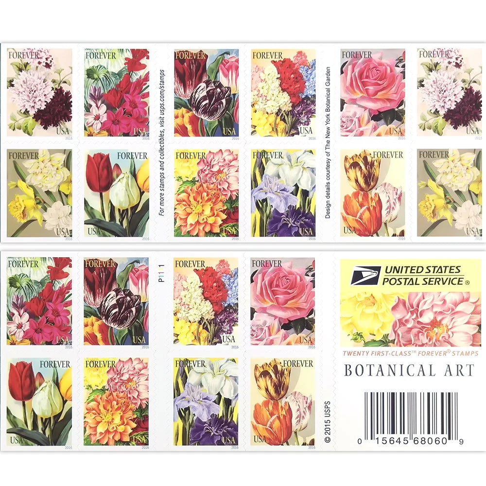 Forever Stamps 2016 Botanical Art – Flower Illustration Collection, First-Class Postage