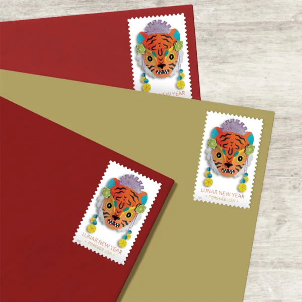 Forever Stamps 2022 Lunar New Year – Year of the Tiger, Holiday Celebration, First-Class Postage