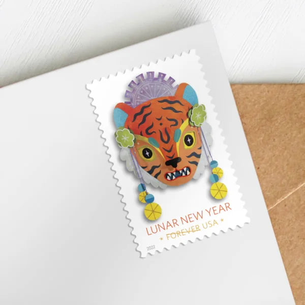 Forever Stamps 2022 Lunar New Year – Year of the Tiger, Holiday Celebration, First-Class Postage