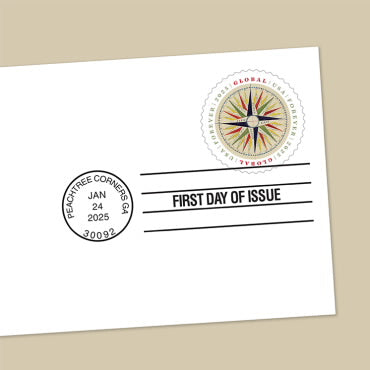 Global Forever Stamps 2025 Compass Rose – International Mailing, First-Class Postage