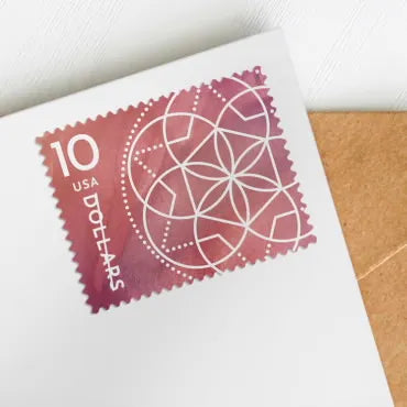 $10 Stamps 2023 Floral Geometry – Art Collection, High Value Postage