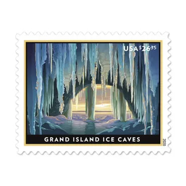 Priority Mail Express Stamps 2020 Grand Island Ice Caves – Nature Series, $26.35 Postage