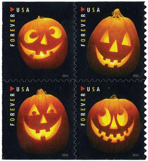Forever Stamps 2016 Jack-O’-Lanterns – Halloween Holiday, First-Class Postage