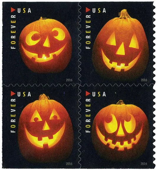 Forever Stamps 2016 Jack-O’-Lanterns – Halloween Holiday, First-Class Postage