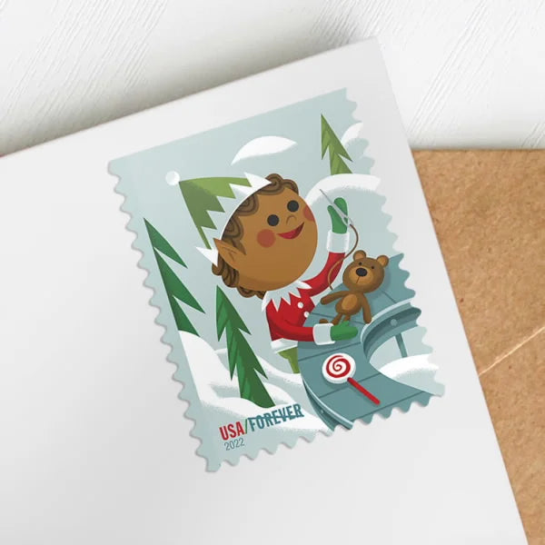 Forever Stamps 2022 Holiday Elves – Holiday Celebration, First-Class Postage