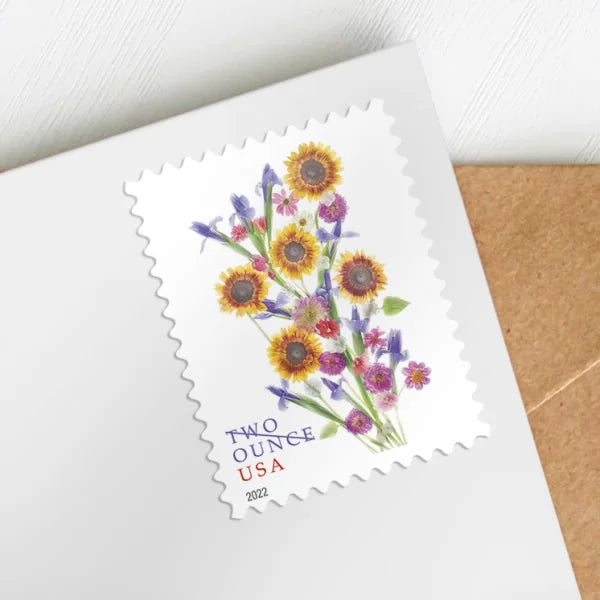 Two-Ounce Stamps 2022 Sunflower Bouquet – Wedding Invitation, First-Class Rate