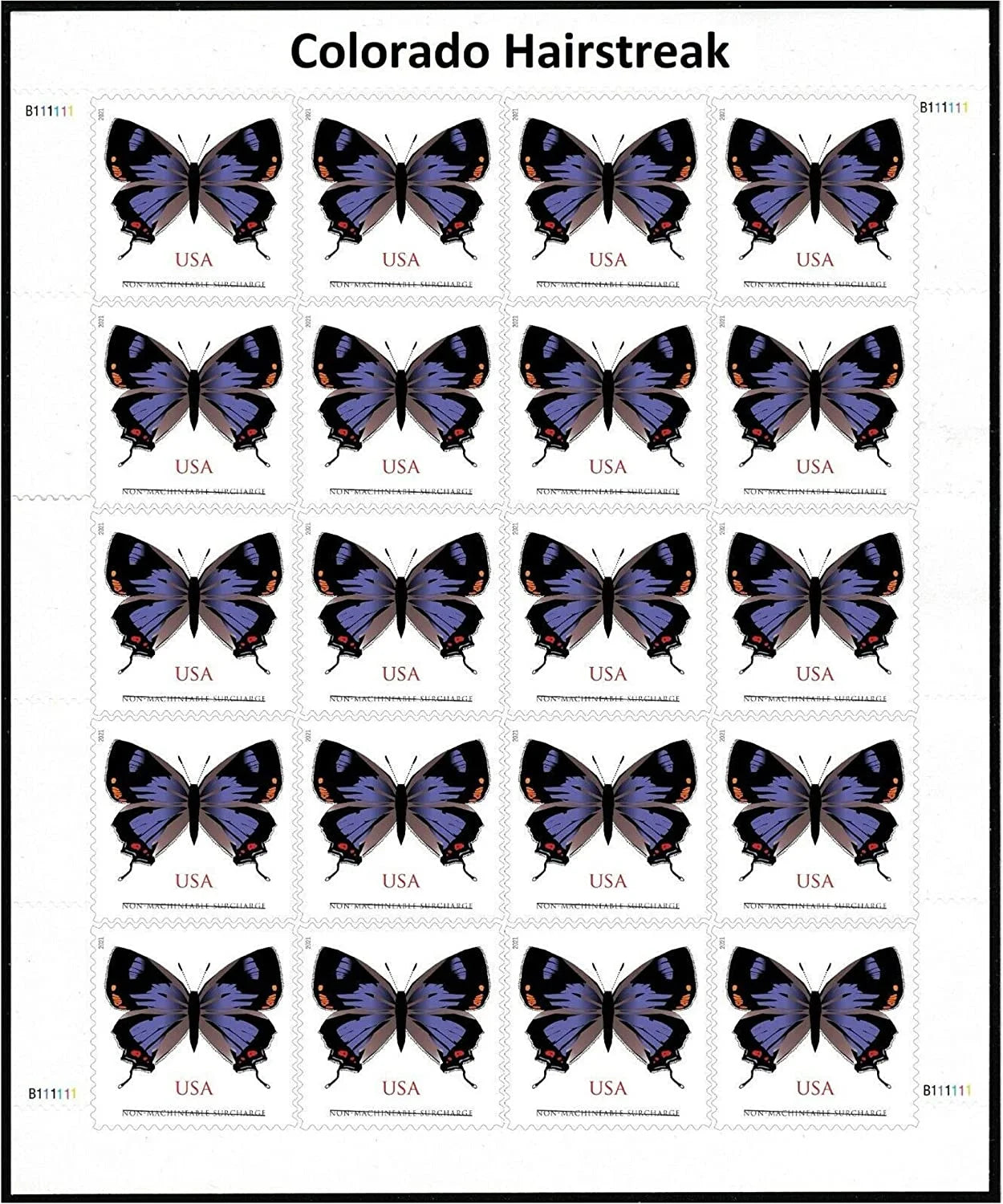 $1.12 Stamps 2021 Colorado Hairstreak Butterfly – Non-Machinable Surcharge, First-Class Rate