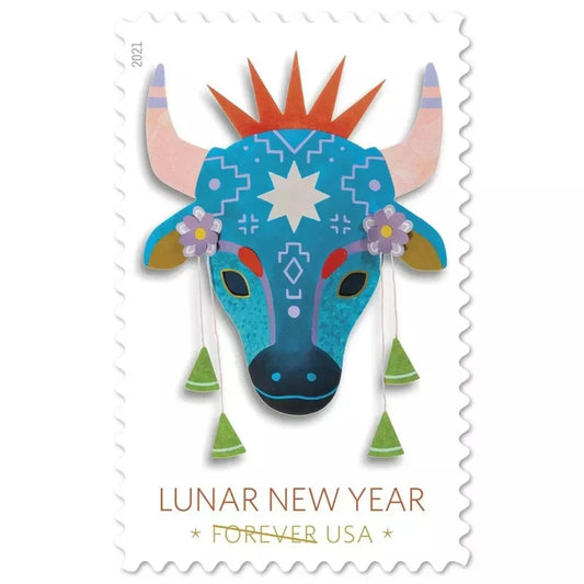 Forever Stamps 2021 Lunar New Year – Year of the Ox, Holiday Celebration, First-Class Postage