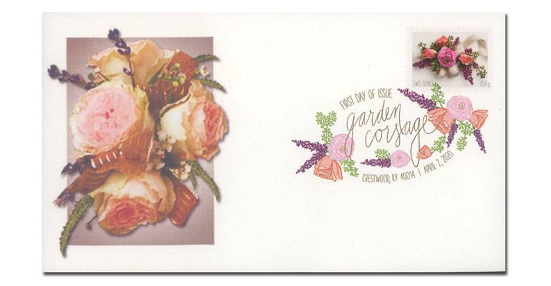 Two-Ounce Stamps 2020 Garden Corsage – Wedding Mail, First-Class Rate