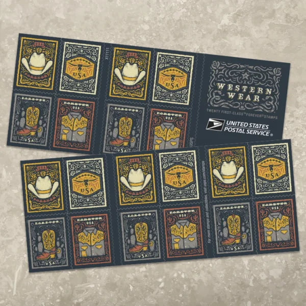 Forever Stamps 2021 Western Wear – Americana Style Collection, First-Class Postage