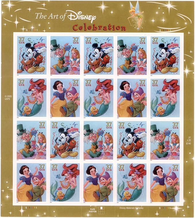 37¢ Stamps 2005 The Art of Disney – Celebration Series, Cultural Heritage, First-Class Rate