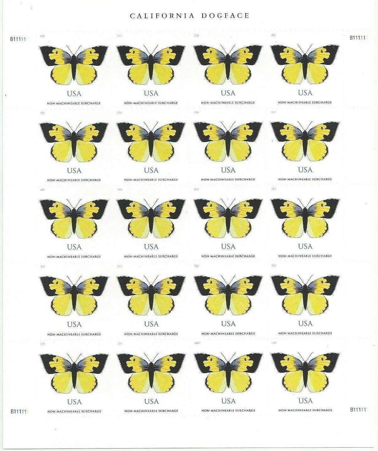 $1.12 Stamps 2019 California Dogface Butterfly – Non-Machinable Surcharge, First-Class Rate