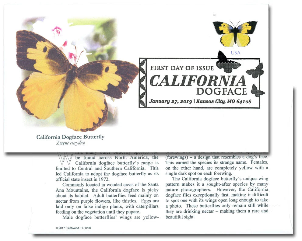 $1.12 Stamps 2019 California Dogface Butterfly – Non-Machinable Surcharge, First-Class Rate