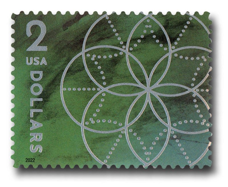 First Class Stamps 2022 Floral Geometry – Art Collection, $2 Postage