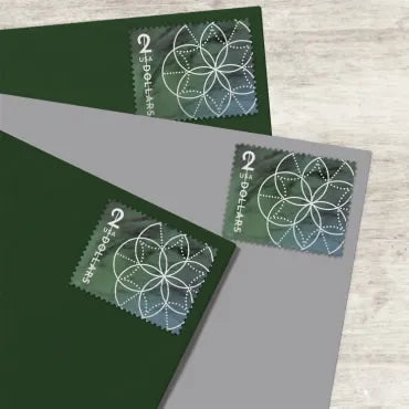 First Class Stamps 2022 Floral Geometry – Art Collection, $2 Postage