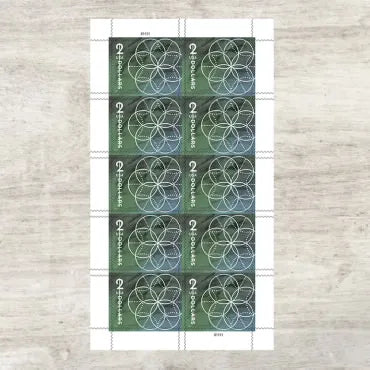First Class Stamps 2022 Floral Geometry – Art Collection, $2 Postage