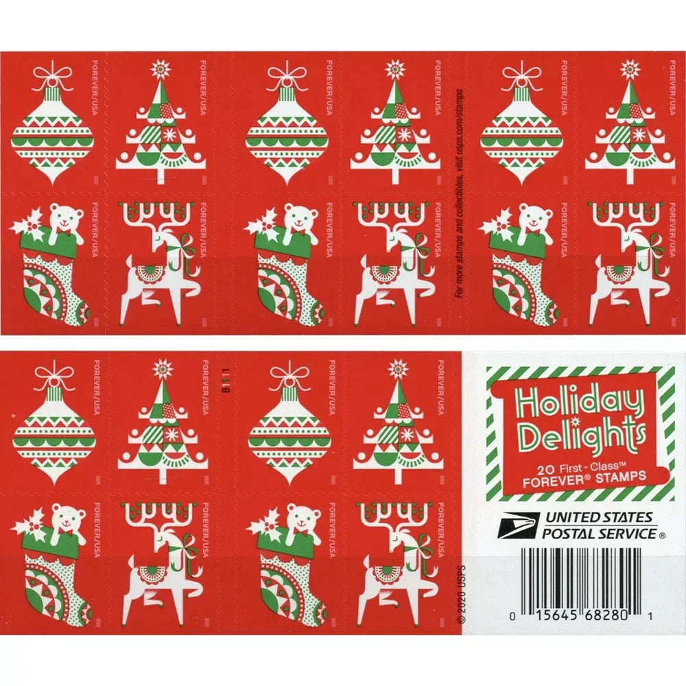 Forever Stamps 2020 Holiday Delights – Seasonal Celebration, First-Class Postage