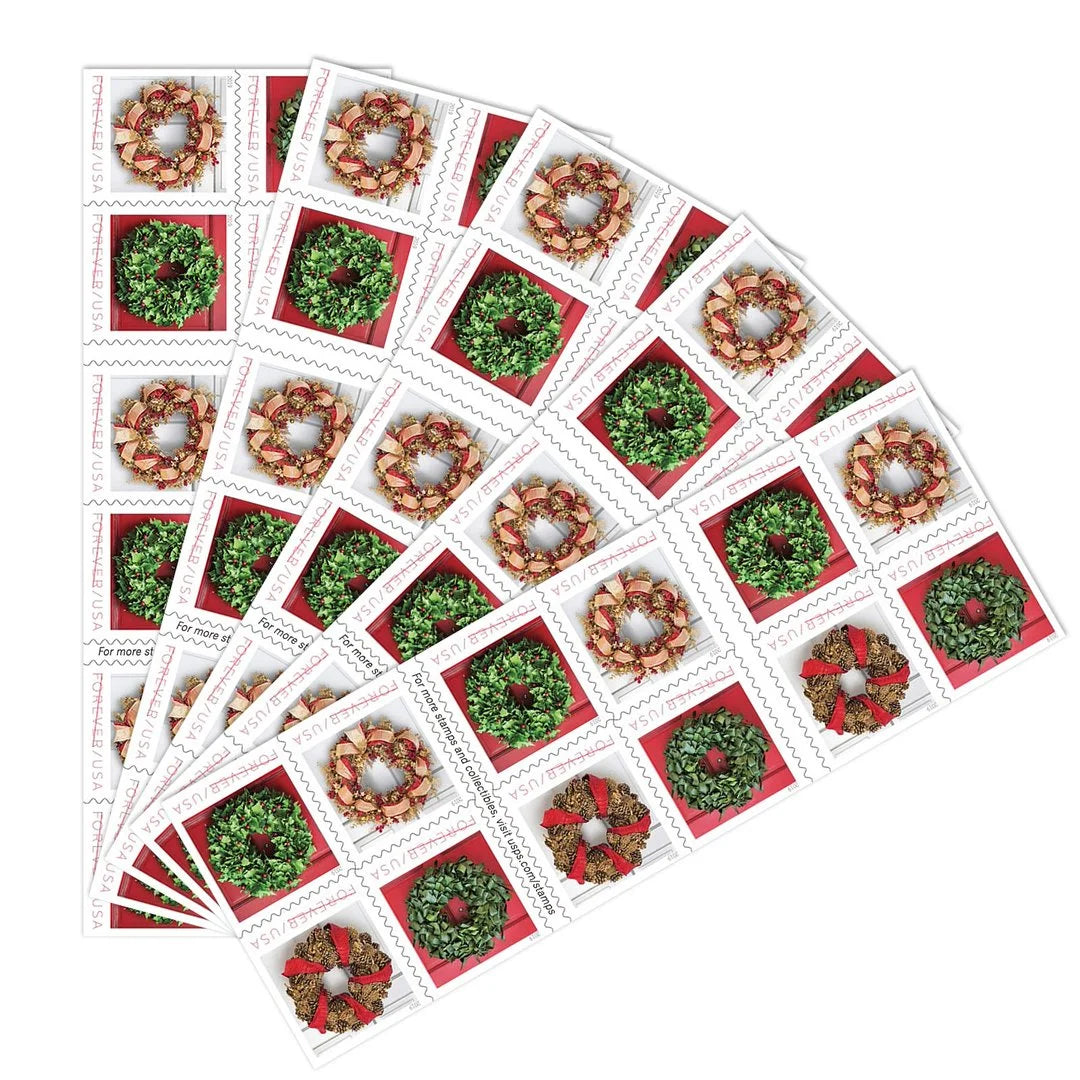 Forever Stamps 2019 Holiday Wreaths – Christmas, First-Class Postage