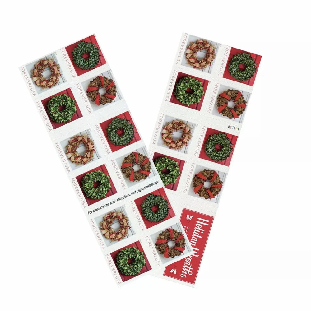 Forever Stamps 2019 Holiday Wreaths – Christmas, First-Class Postage