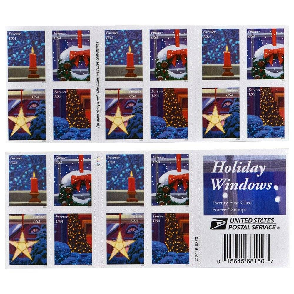 Forever Stamps 2016 Holiday Windows – Festive Season, First-Class Postage