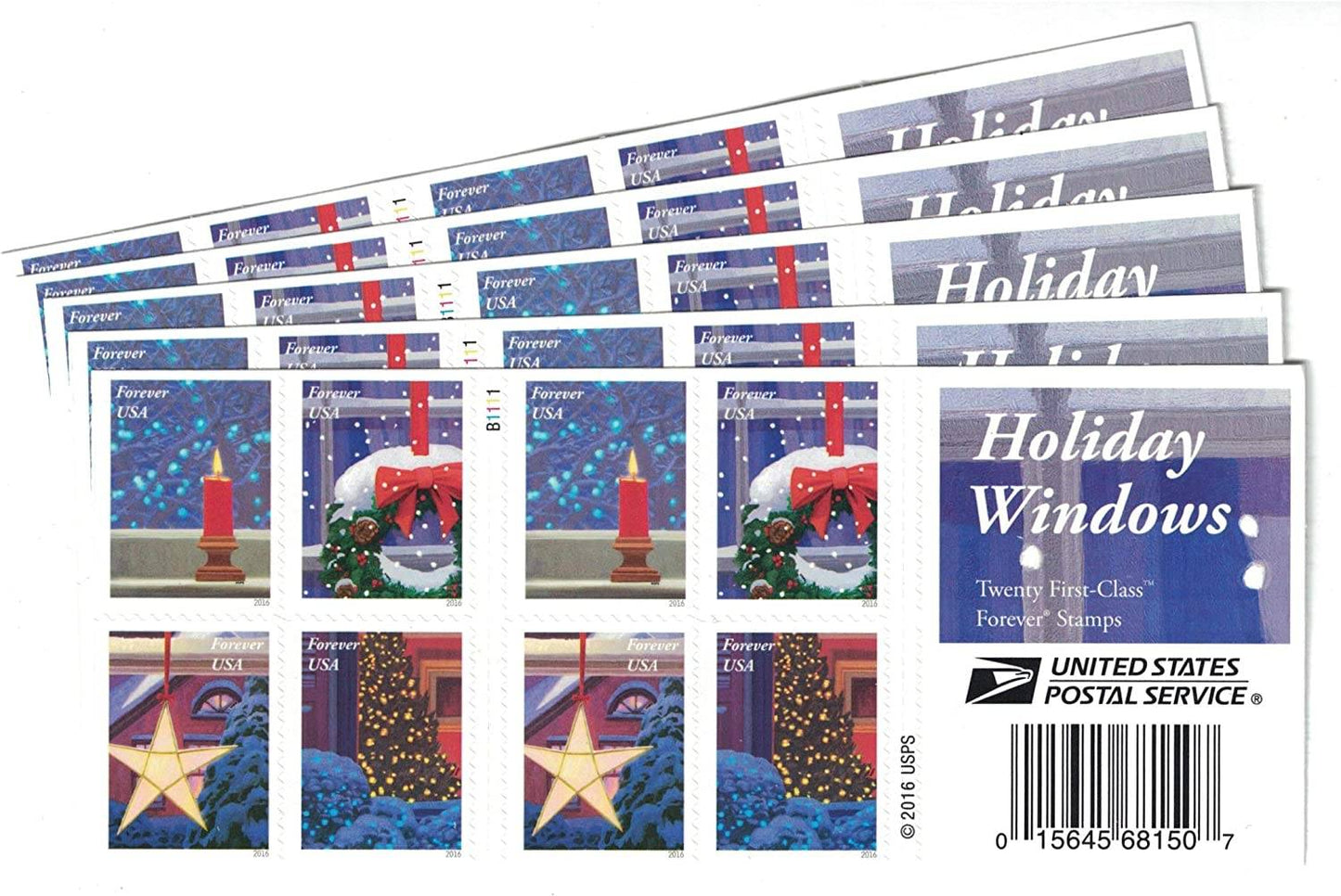 Forever Stamps 2016 Holiday Windows – Festive Season, First-Class Postage