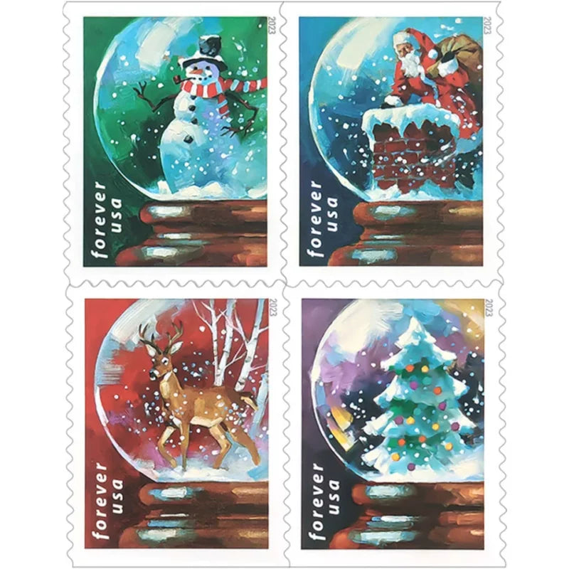 Forever Stamps 2023 Snow Globes – Winter Holiday Collection, First-Class Postage