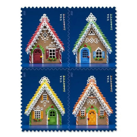 Forever Stamps 2013 Gingerbread Houses – Holiday Celebration, First-Class Postage