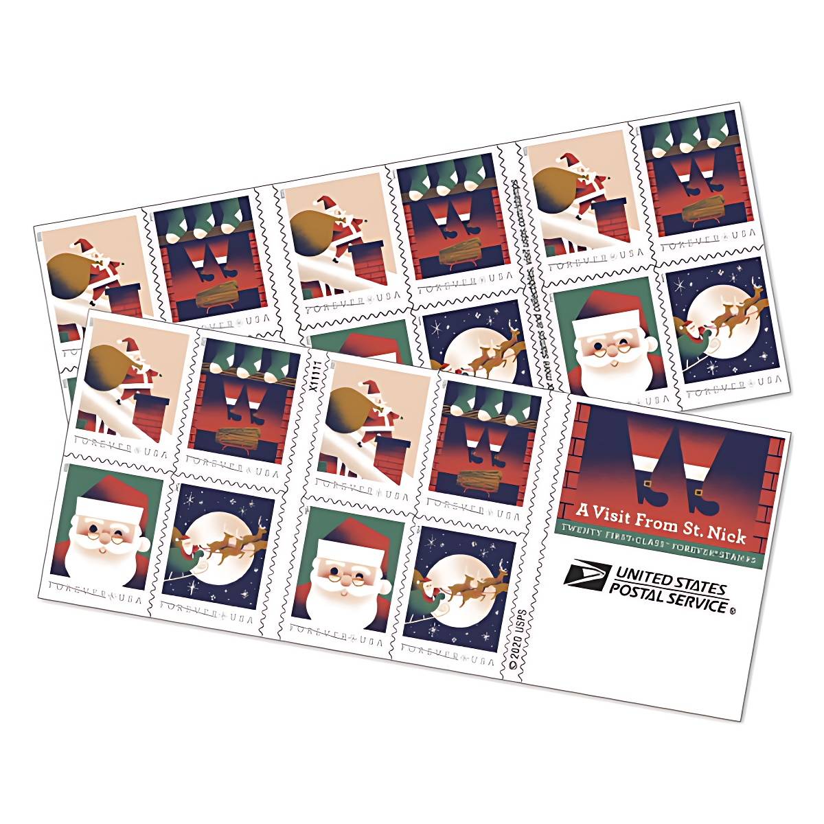 Forever Stamps 2021 A Visit from St. Nick, First-Class Postage