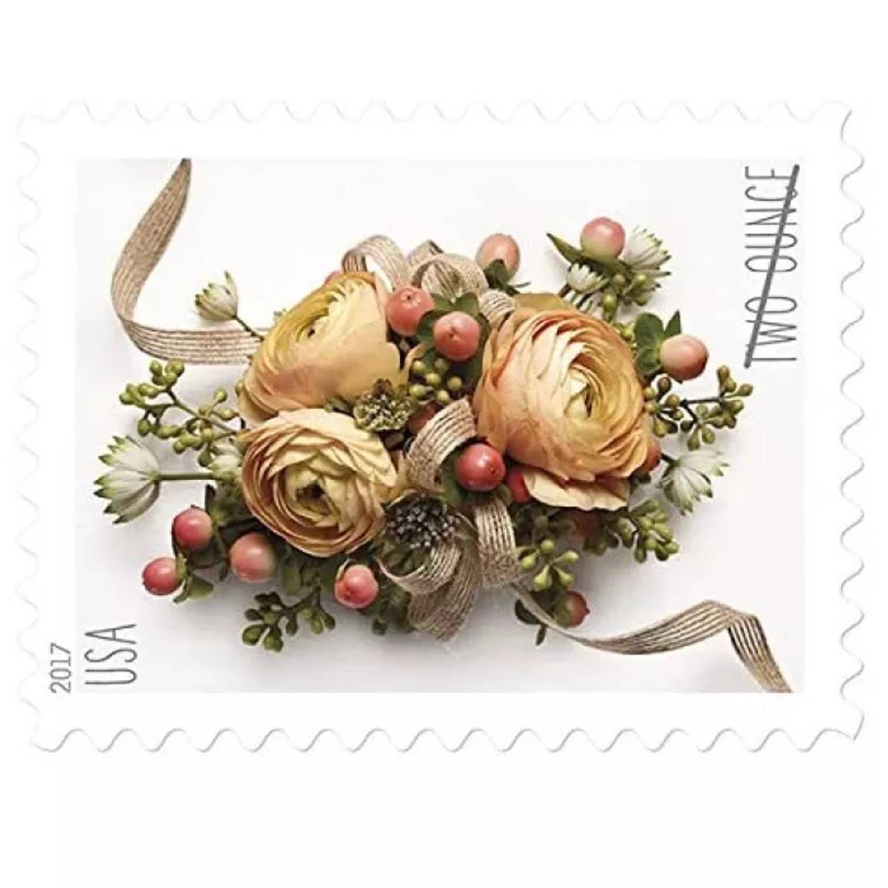 Two-Ounce Stamps 2017 Celebration Corsage – Wedding Mail, First-Class Rate
