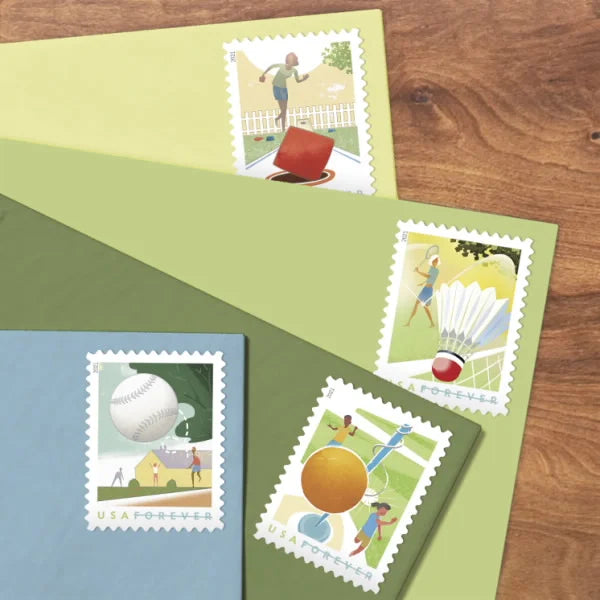Forever Stamps 2021 Backyard Games – Recreational Activities Series, First-Class Postage