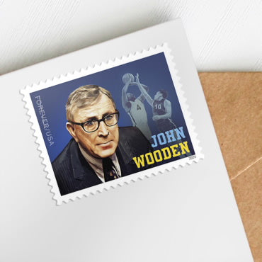 Forever Stamps 2024 John Wooden – Basketball Coach, Commemorative Issue, First-Class Postage