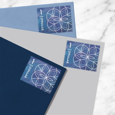 $1 Stamps 2024 Geometric Floral Design – Art Collection, First-Class Rate