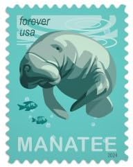 Forever Stamps 2024 Save Manatees – Nature Series, First-Class Postage