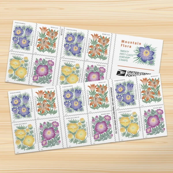 Forever Stamps 2022 Mountain Flora – Nature & Wildlife Series, First-Class Postage