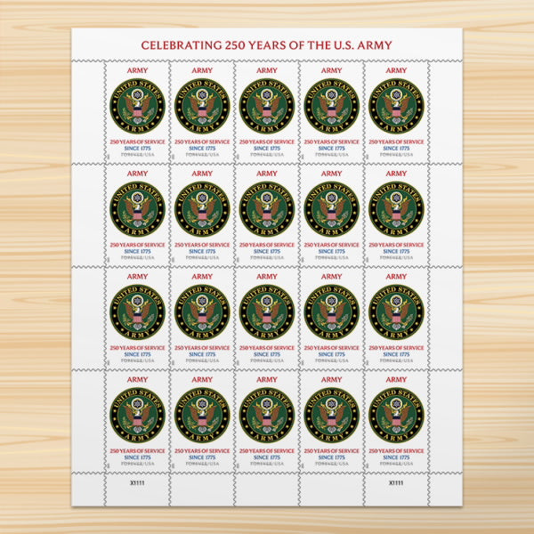 Forever Stamps 2025 Army – 250 Years of Service, Honor & Service, First-Class Postage