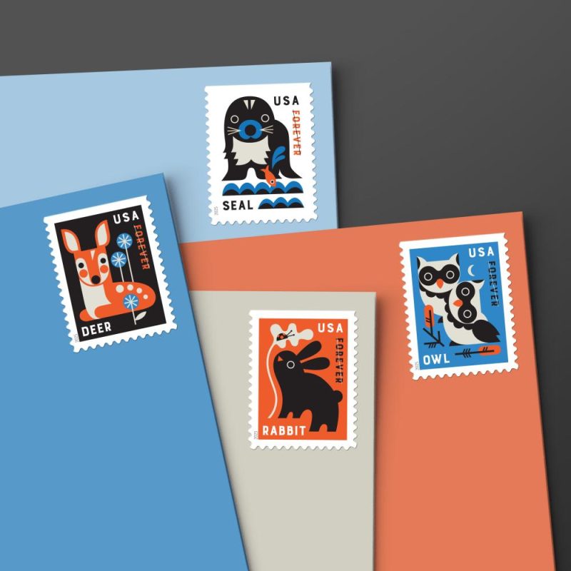 Forever Stamps 2025 Baby Wild Animals – Nature Series, First-Class Postage