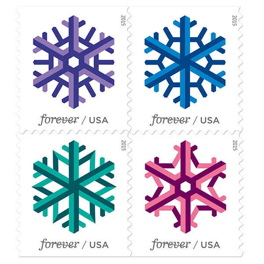 Forever Stamps 2015 Geometric Snowflakes – Holiday Celebration, First-Class Postage